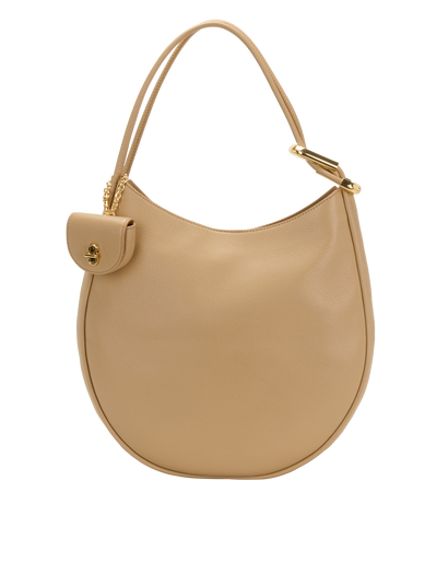 Large Crescent, &pound;195, Handbags, Beige, Leather, Front view